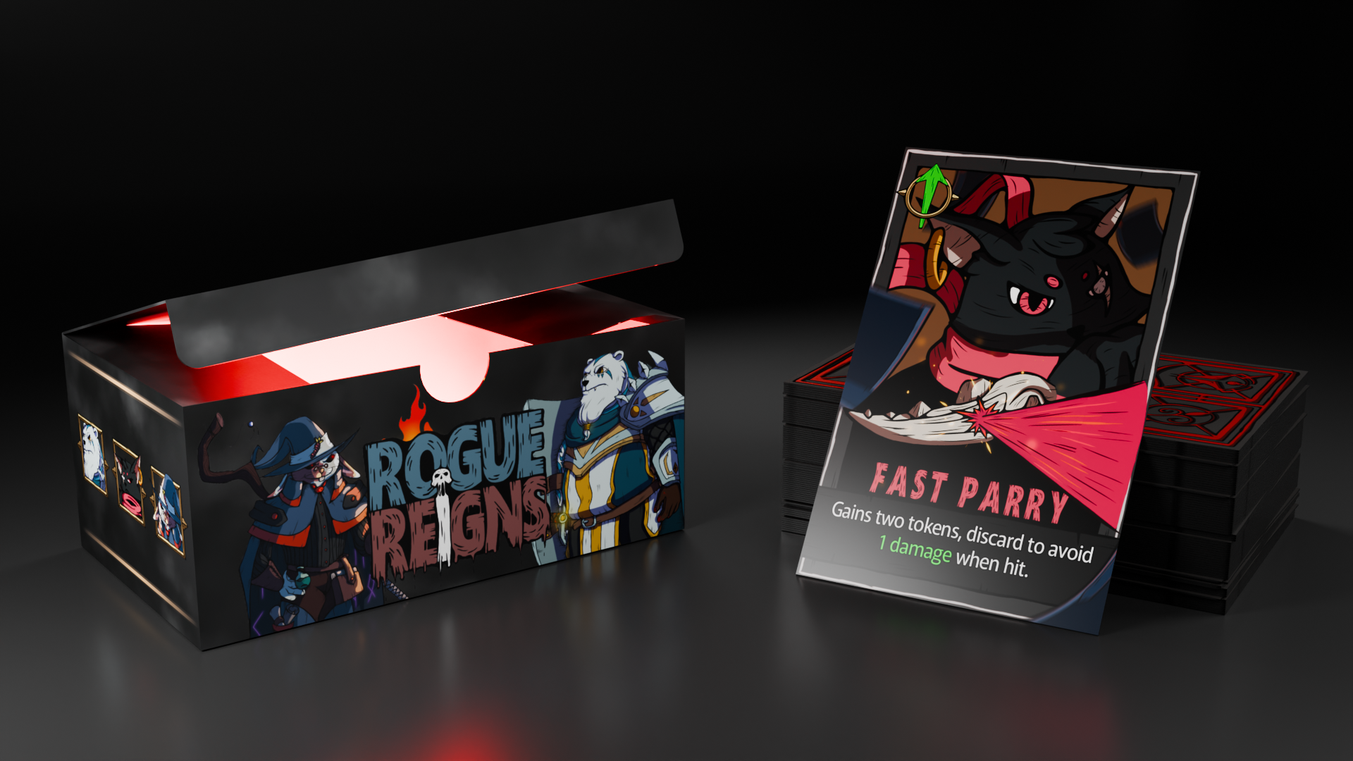 Rogue Reigns card game prototype