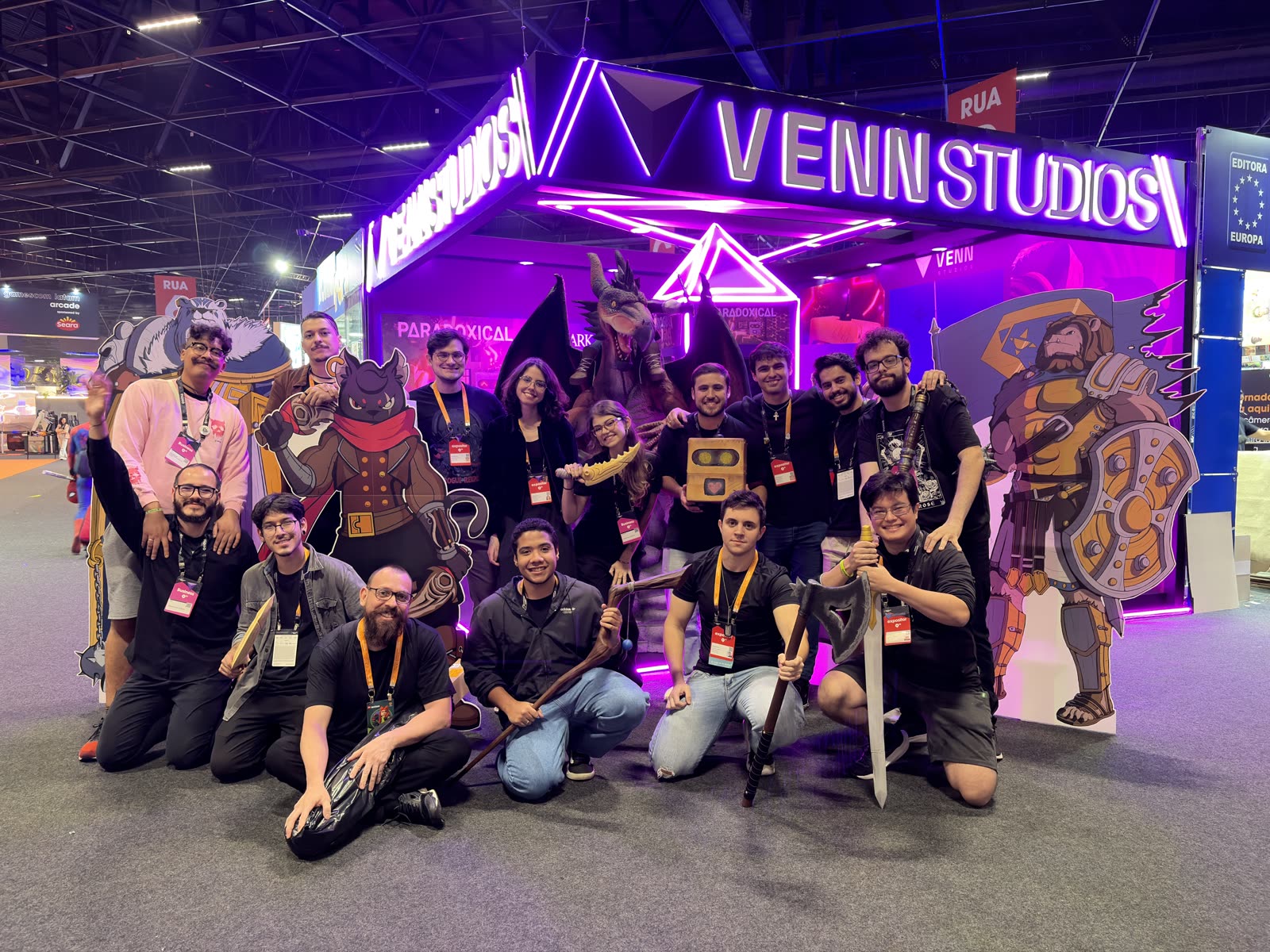 The Venn Studios team gathered in front of the booth at Gamescom LATAM 2026